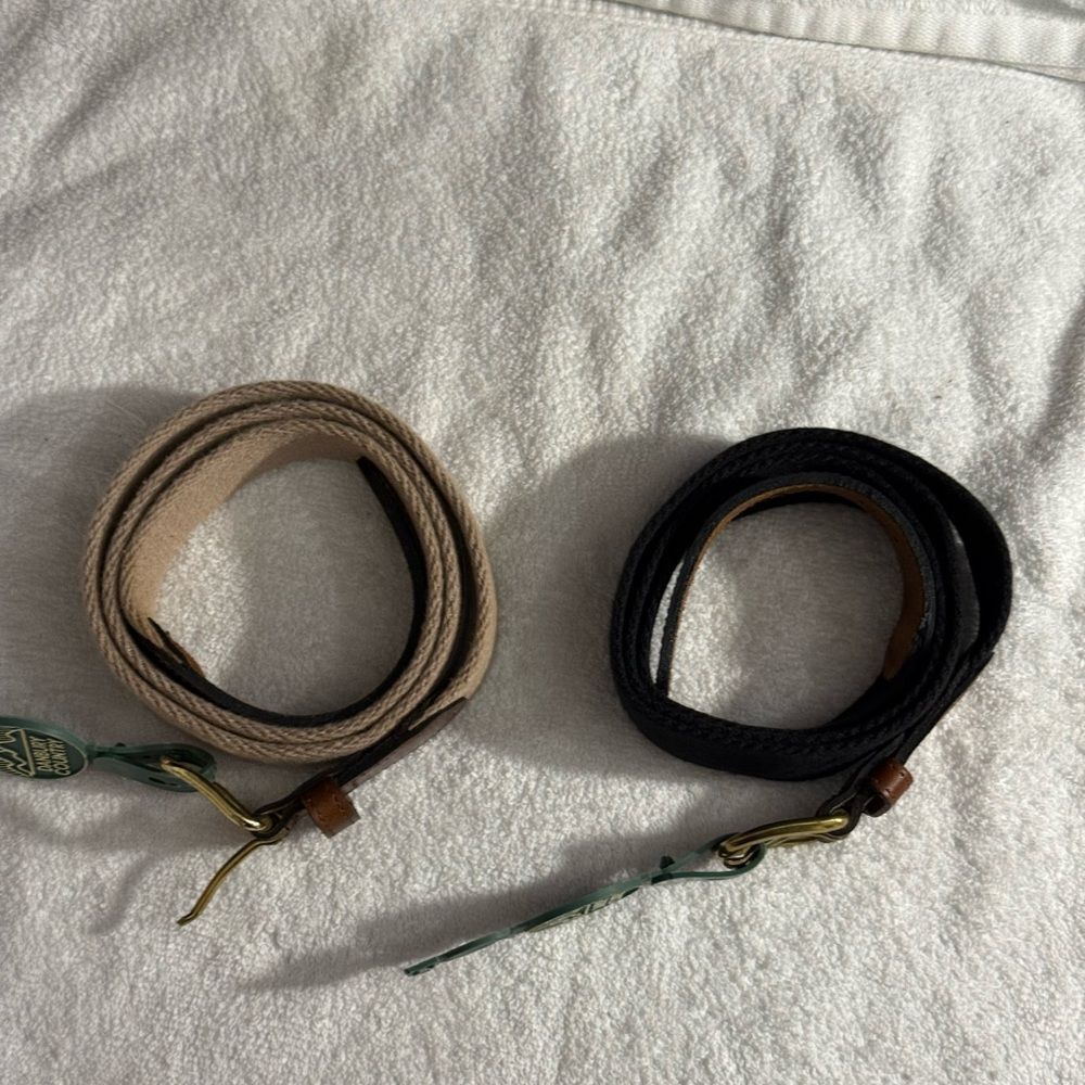Men's Danbury NWT Black and Khaki 2 New Belts Sz 42”x1.25”